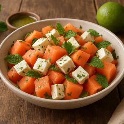 Melonen-Feta-Salat mit Minze