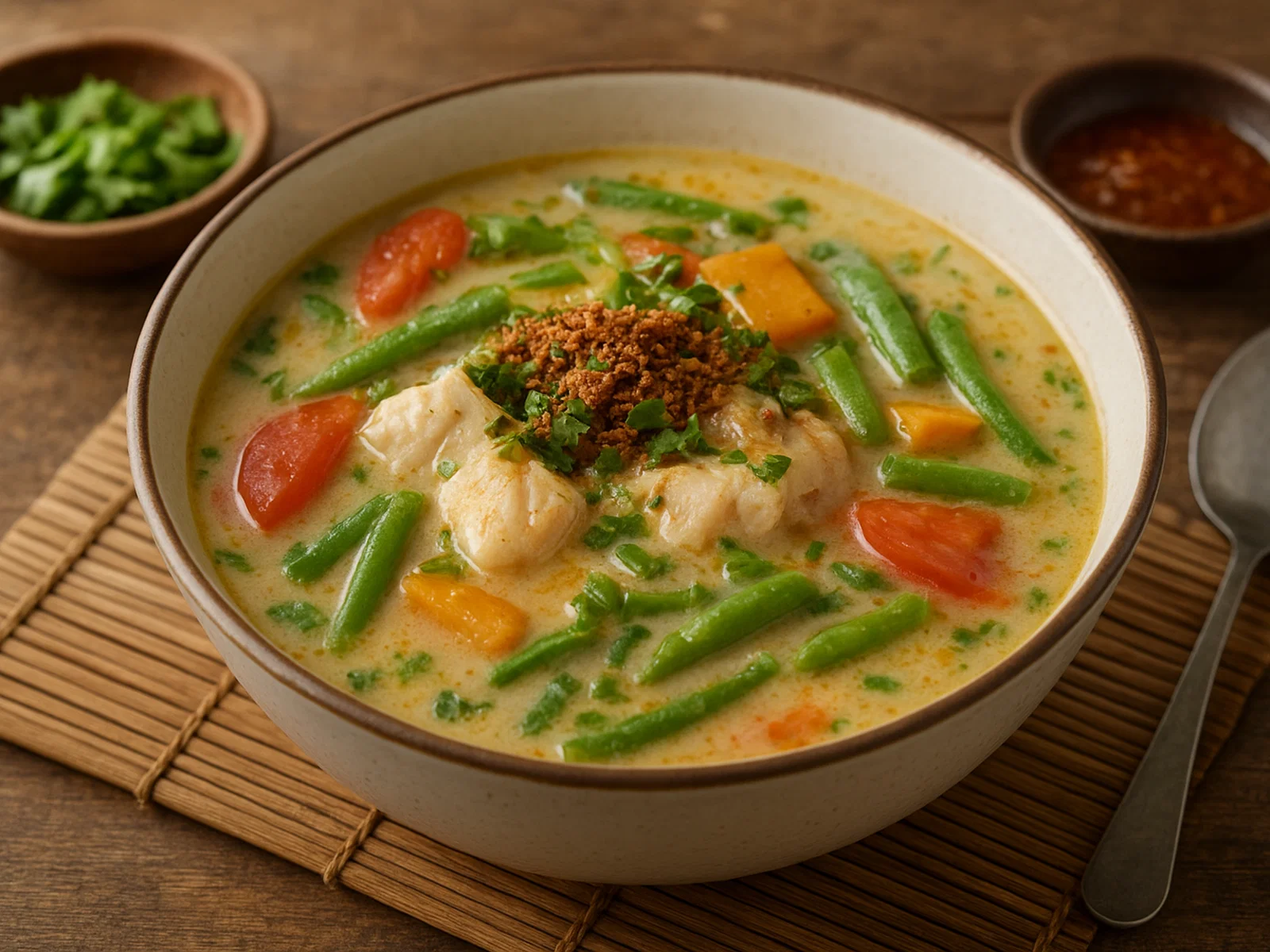 Samlor Kako – Kambodschanische Fisch-Gemüse-Suppe