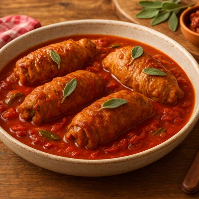 Tomaten-Salbei-Schweinefleischrouladen
