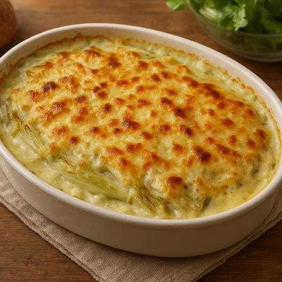 Chicorée-Gratin mit goldbrauner Käsekruste