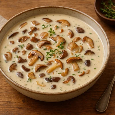 Pilzrahmsuppe mit Thymian