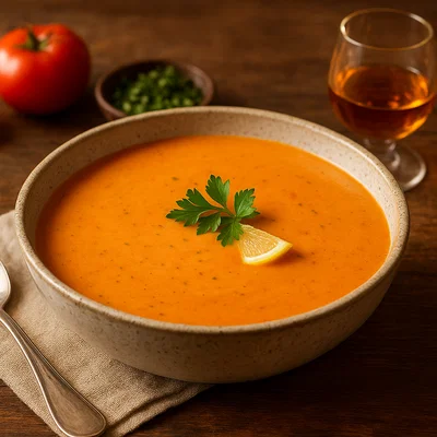 Hummer-Bisque mit Cognac