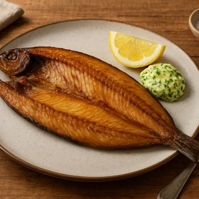 Geräucherter Kipper mit Kräuterbutter und Zitrone