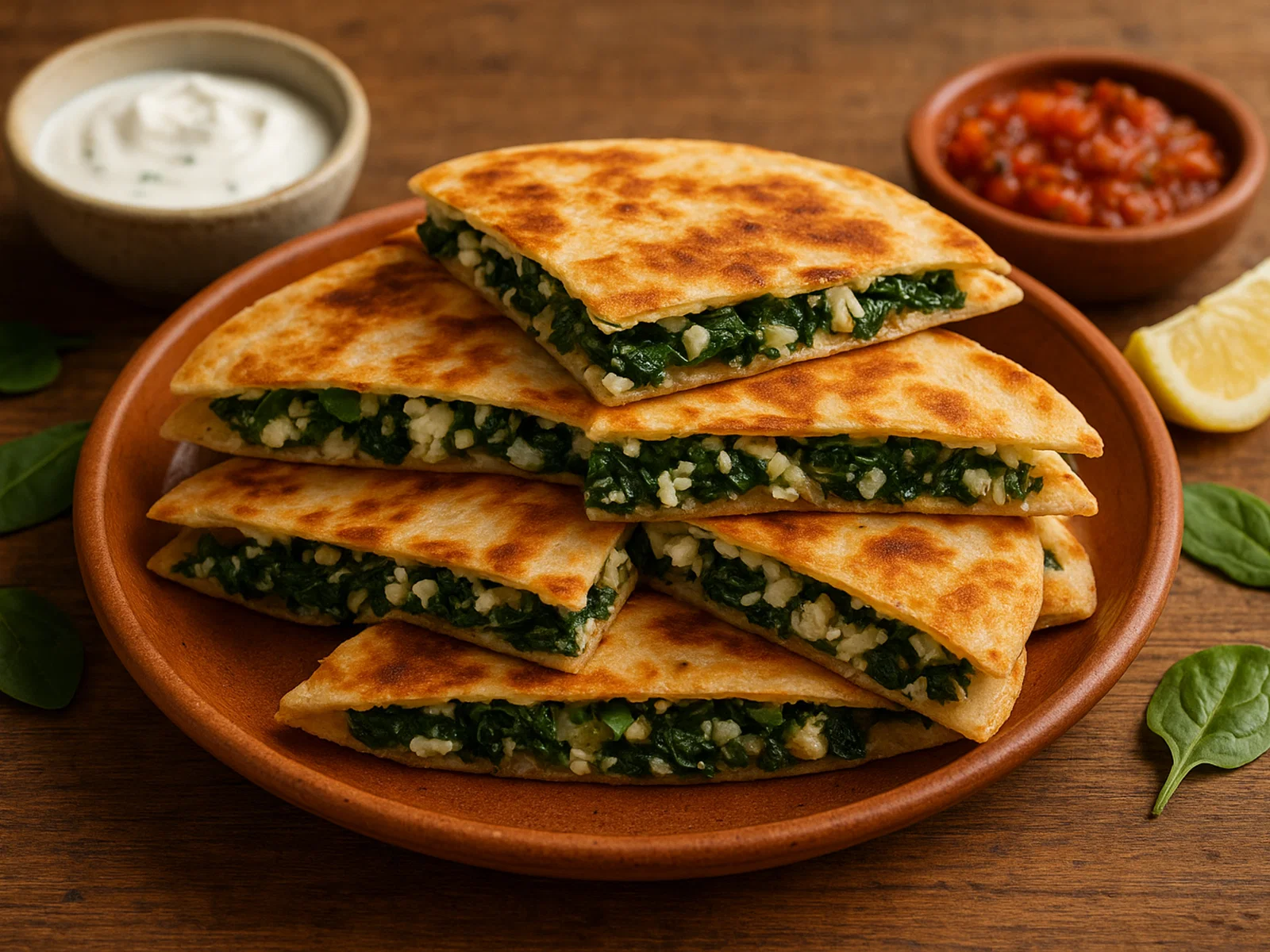 Spinat-Feta-Quesadillas