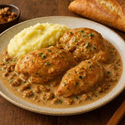 Poulet aux noix – Französisches Huhn in Walnuss-Weißwein-Sauce