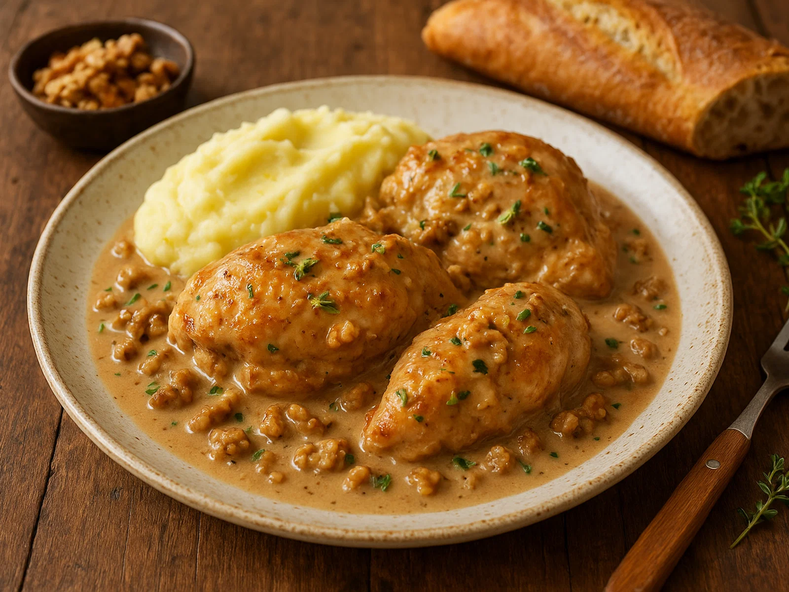 Poulet aux noix – Französisches Huhn in Walnuss-Weißwein-Sauce