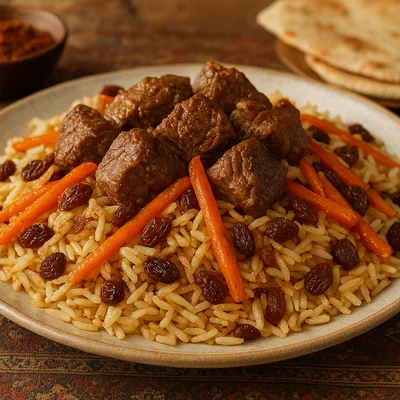 Afghanischer Kabuli Palaw mit Lamm