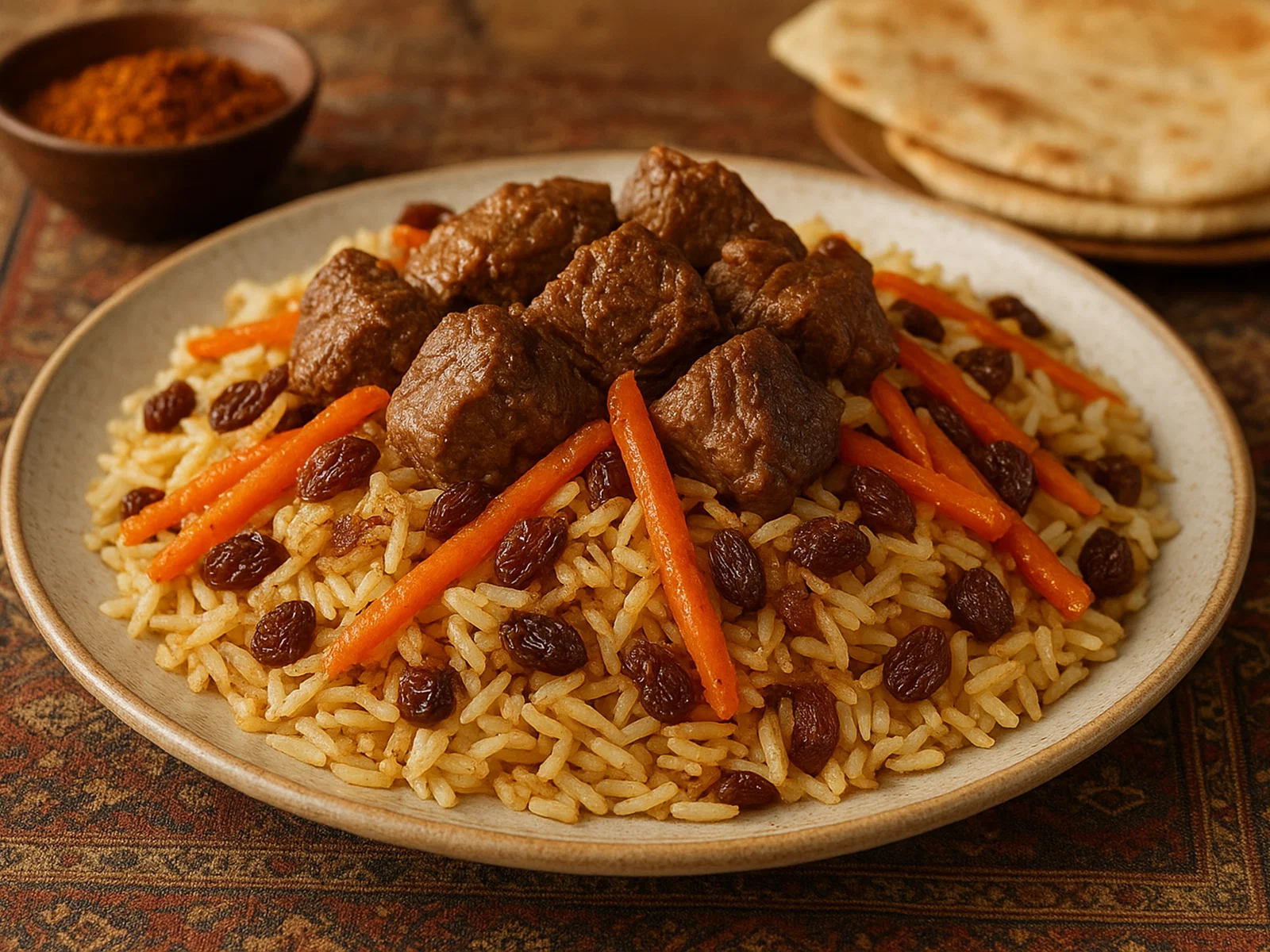 Afghanischer Kabuli Palaw mit Lamm