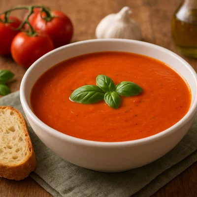 Schnelle Tomaten-Basilikum-Suppe