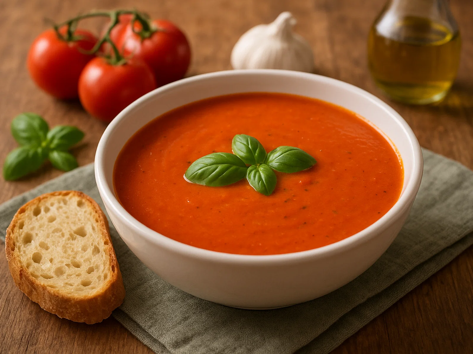 Schnelle Tomaten-Basilikum-Suppe