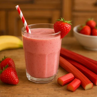Erfrischender Rhabarber-Erdbeer-Smoothie