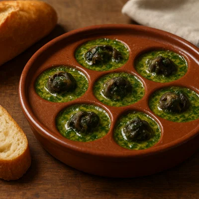 Escargots de l'Ile des Pins in aromatischer Kräuterbutter