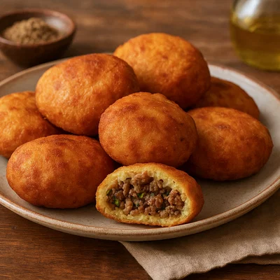 M’battan – Libysche gefüllte, frittierte Kartoffeln