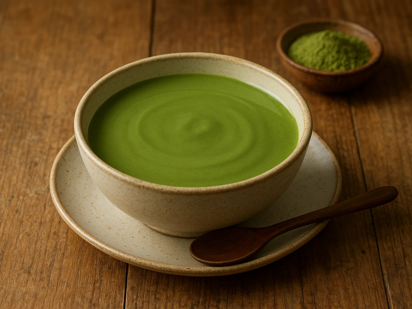 Matcha-Grüntee-Pudding