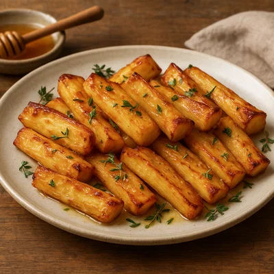 Geröstete Pastinaken mit Honig und Thymian