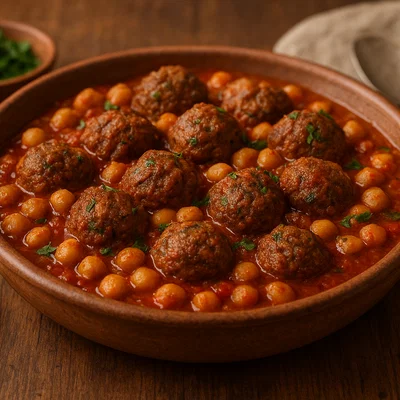 Kofta Nakhod – Würzige Fleischbällchen mit Kichererbsen in Tomatensauce