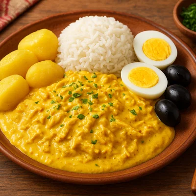 Aji de Gallina – Peruanisches Hähnchen in cremiger Aji-Amarillo-Sauce