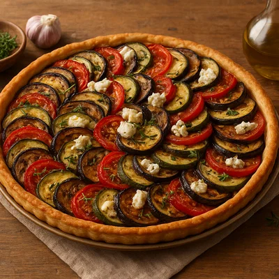 Ratatouille-Tarte mit Ziegenkäse