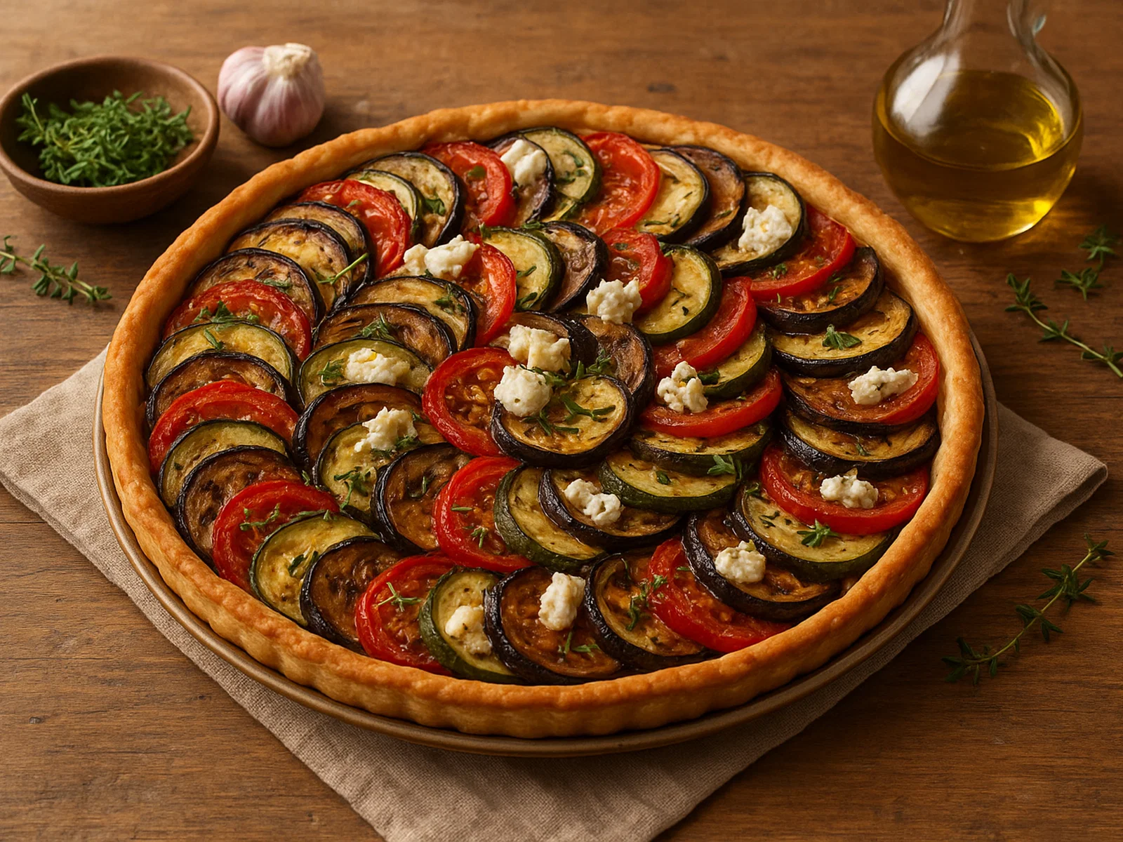 Ratatouille-Tarte mit Ziegenkäse