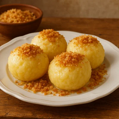 Kartoffelklöße mit Butterbröseln