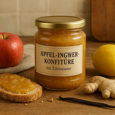 Apfel-Ingwer-Konfitüre mit Zitrusnote