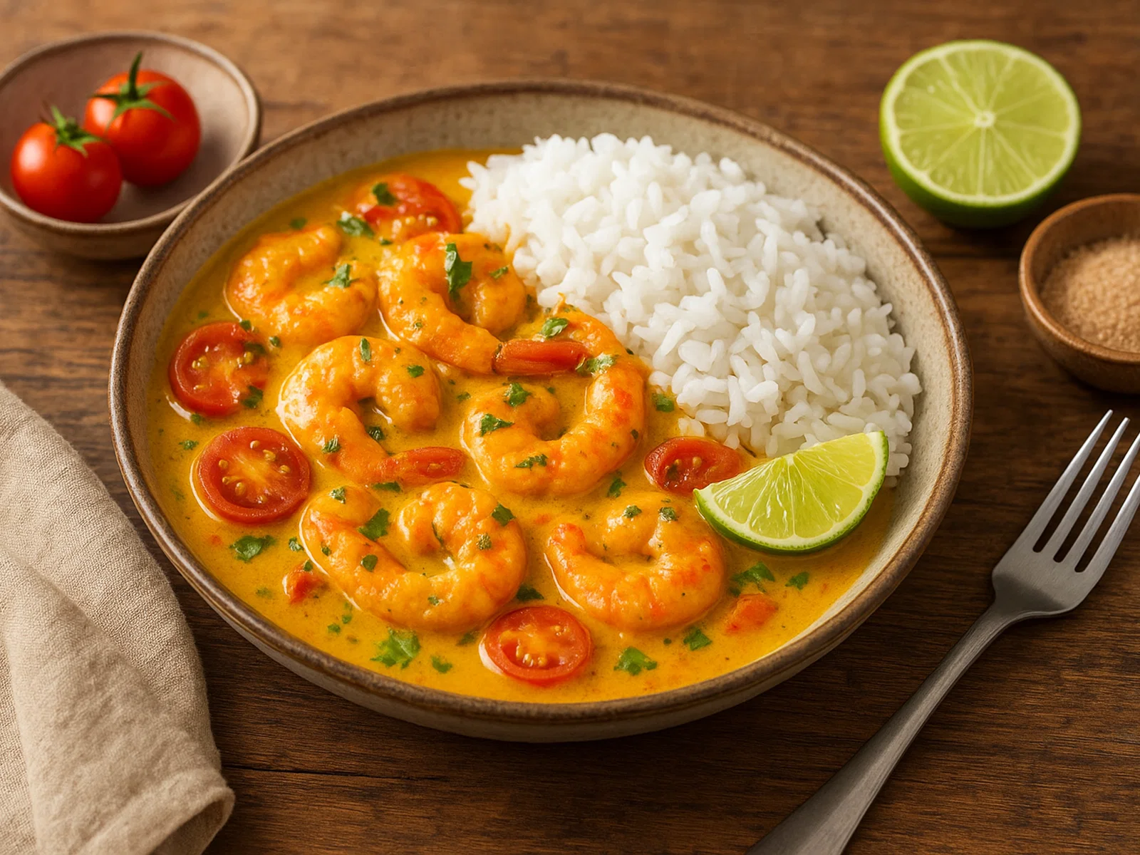 Garnelen-Curry mit Kokosmilch