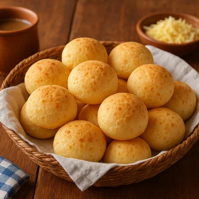Brasilianisches Pão de Queijo (Käsebällchen aus Maniokmehl)