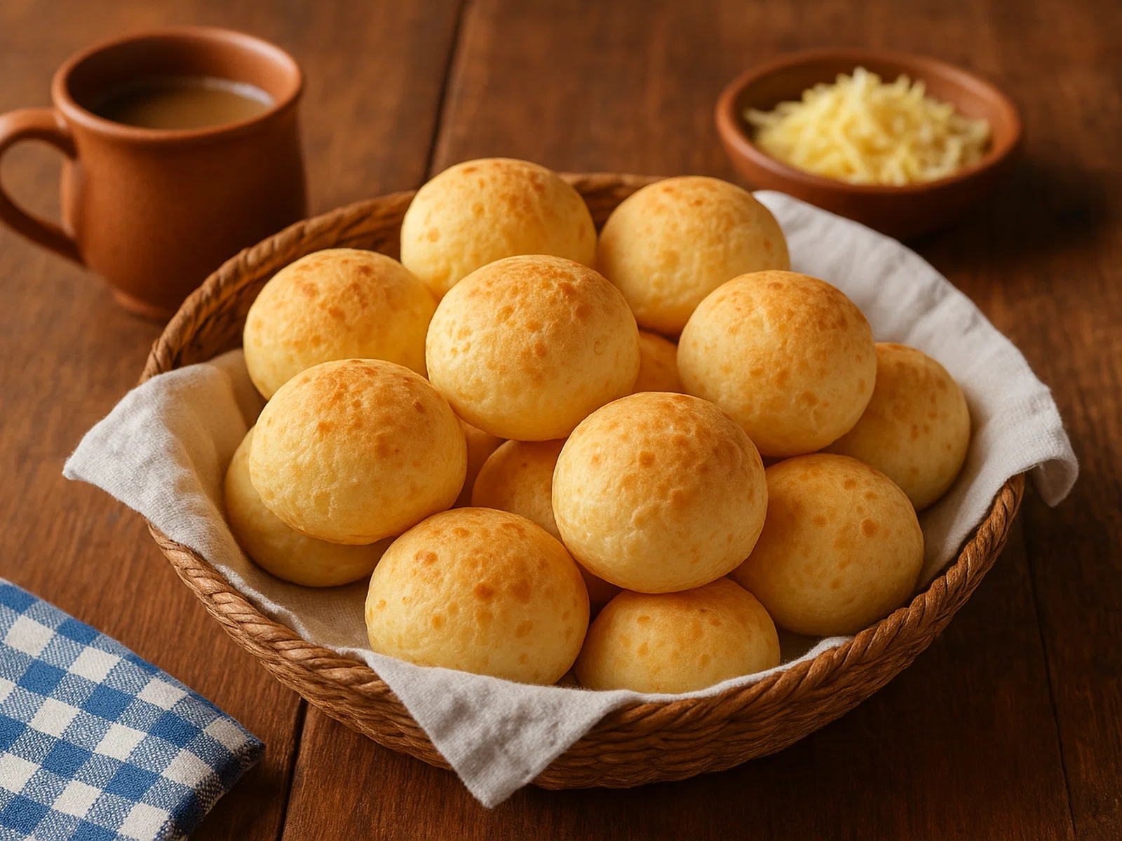 Brasilianisches Pão de Queijo (Käsebällchen aus Maniokmehl)