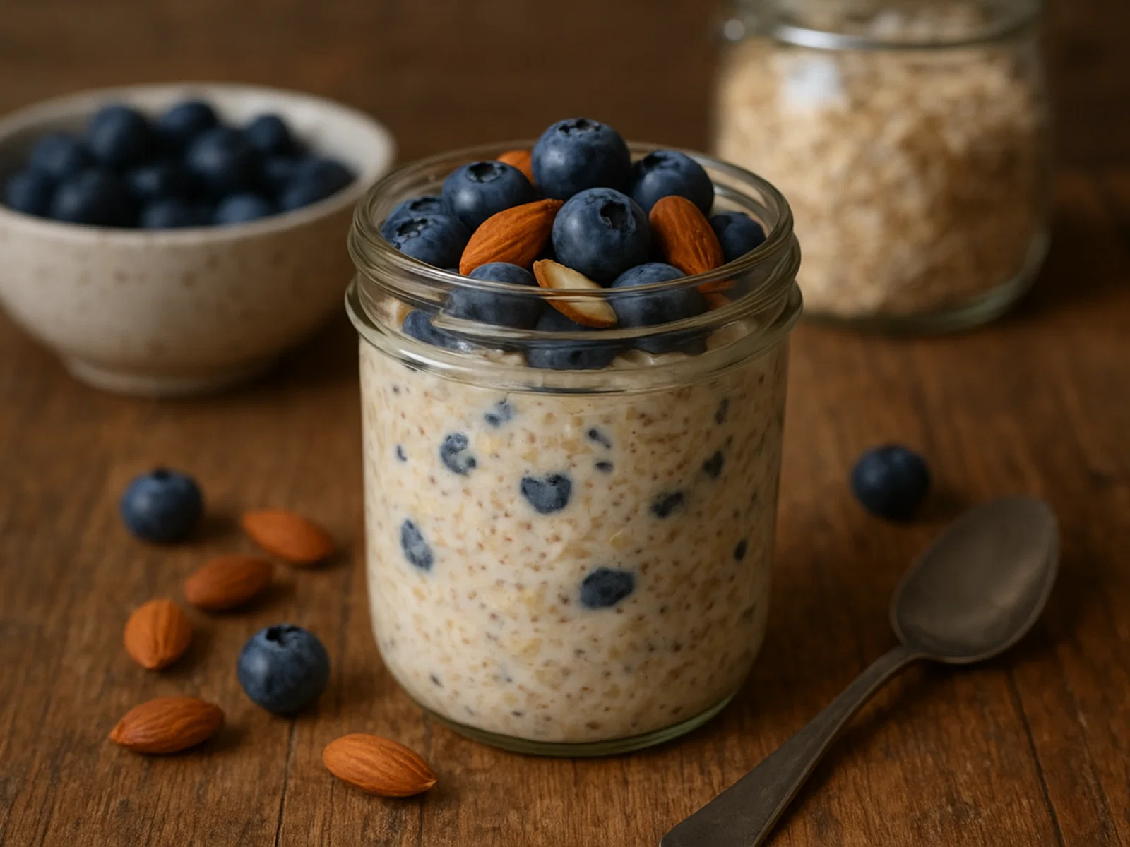Blaubeer-Mandel-Overnight-Oats