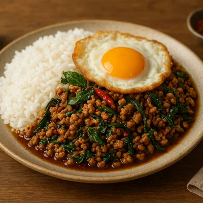 Pad Kra Pao (thailändisches Basilikum-Hähnchen)