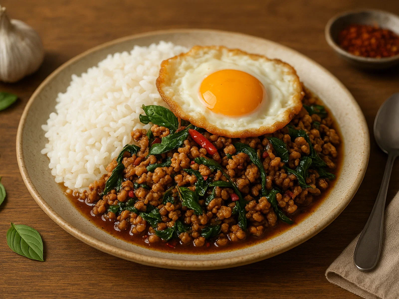 Pad Kra Pao (thailändisches Basilikum-Hähnchen)