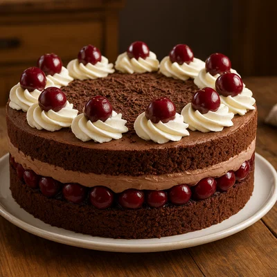 Kirsch-Schokoladen-Torte mit Sahnecreme