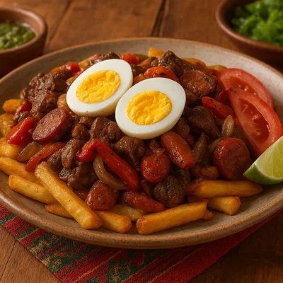 Pique a lo Macho – Bolivianische Fleischpfanne mit Pommes und Ei