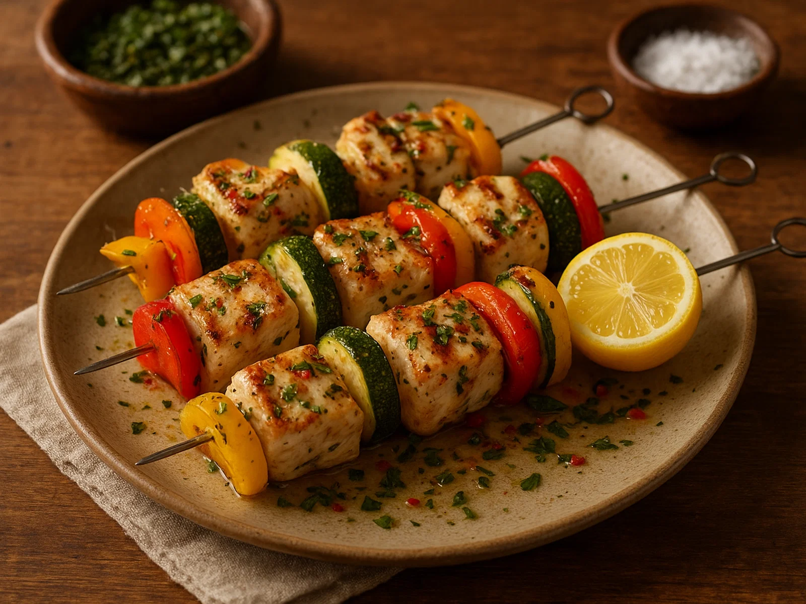 Brochettes de Capitaine – gegrillte Kapitänsfisch-Spieße