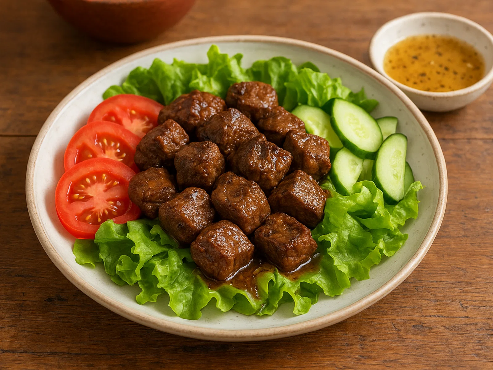 Kambodschanisches Lok Lak mit Limetten-Pfeffer-Sauce