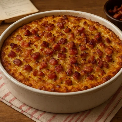 Litauischer Kugelis (Kartoffelauflauf mit Speck)