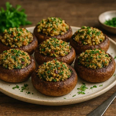 Gefüllte Champignons mit Quinoa und Kräutern