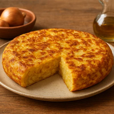 Klassische Tortilla Española (Spanisches Kartoffelomelett)