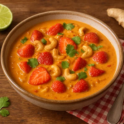 Erdbeer-Curry mit Kokosmilch