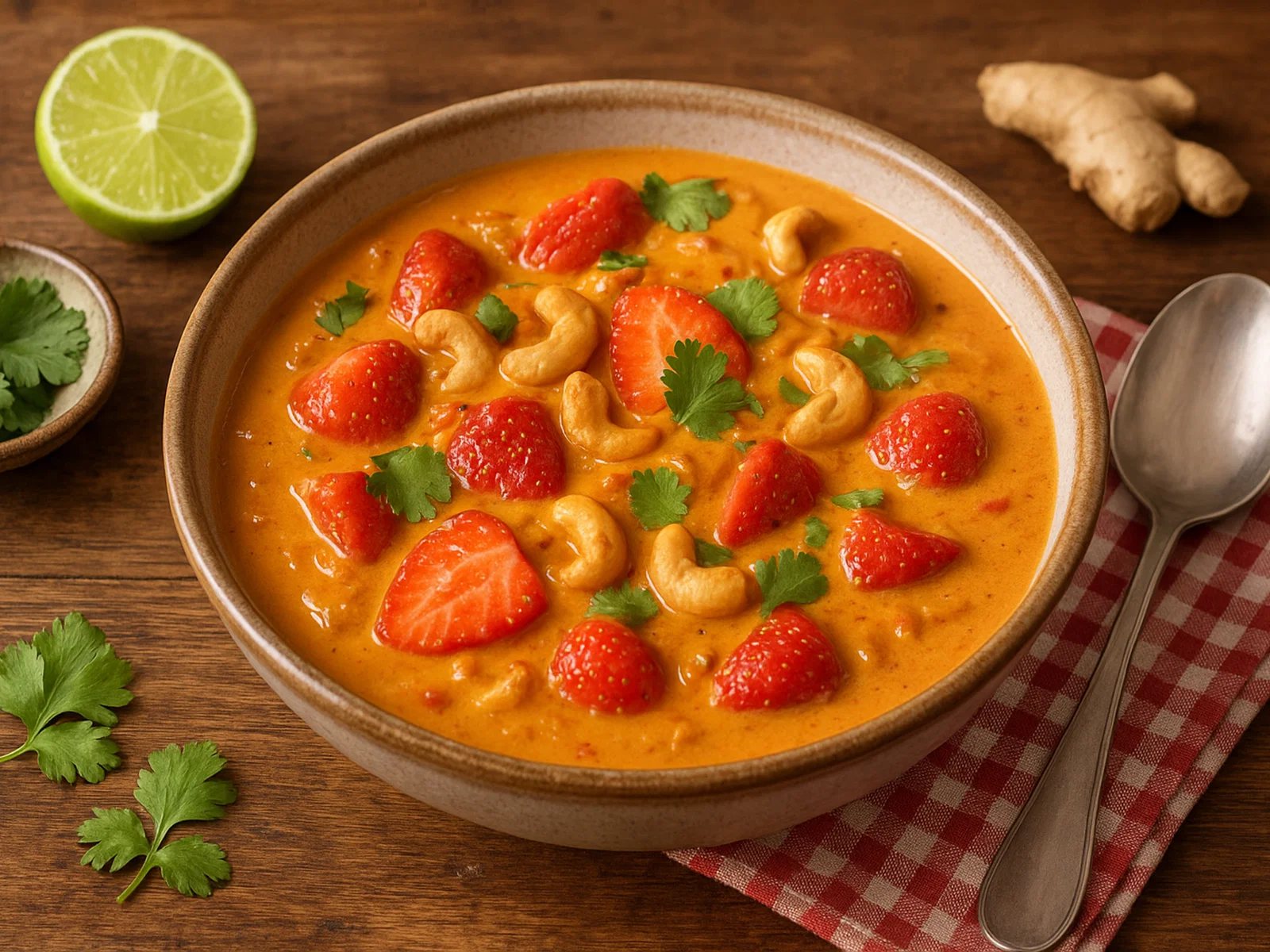 Erdbeer-Curry mit Kokosmilch