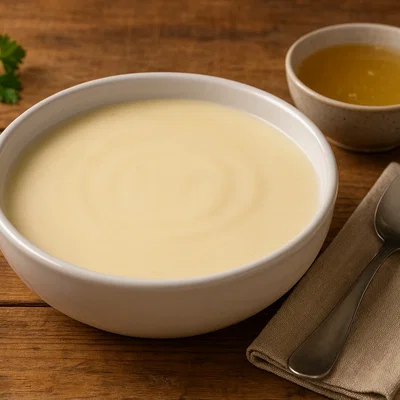 Klassische Velouté-Sauce mit Hühnerbrühe