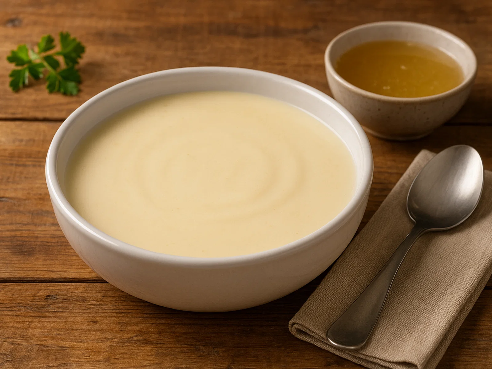 Klassische Velouté-Sauce mit Hühnerbrühe