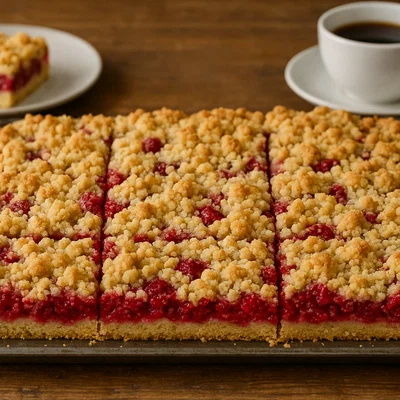 Saftiger Himbeer‑Streuselkuchen vom Blech