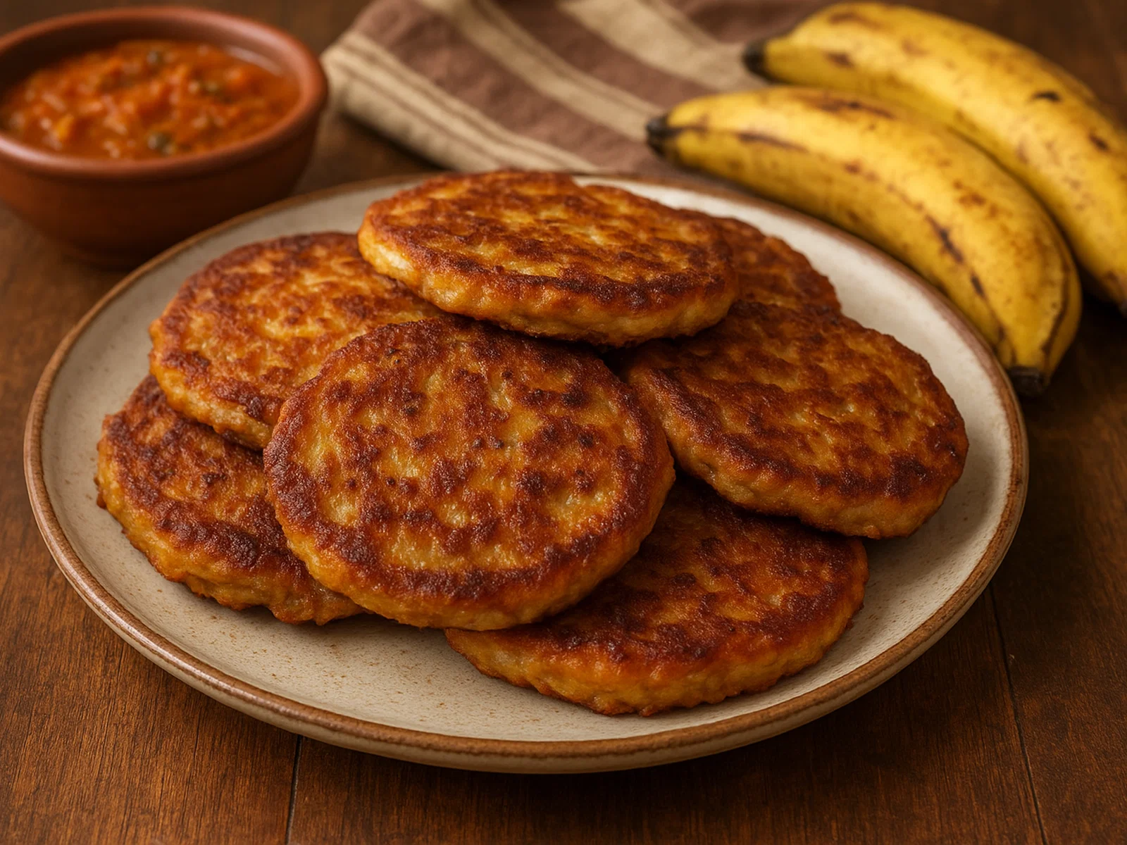 Tatale – Ghanaische Würzige Bananenpfannkuchen
