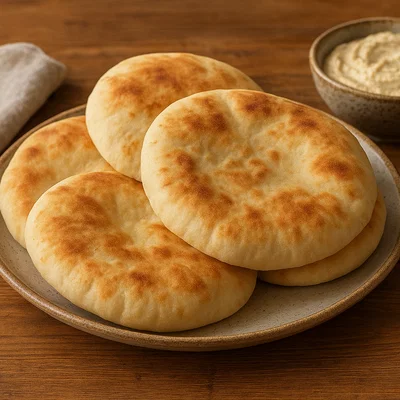 Hausgemachte Pita-Fladenbrote aus der Pfanne oder dem Ofen