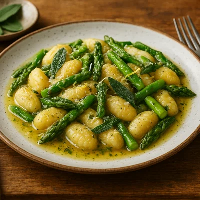 Spargelgnocchi mit Salbeibutter
