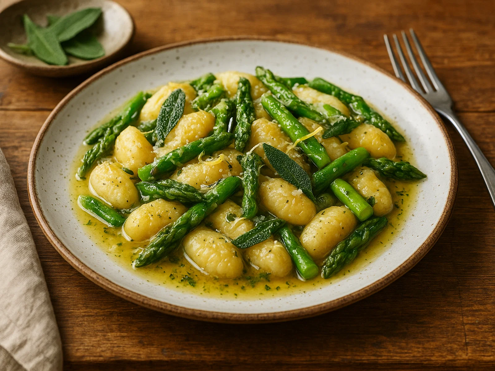 Spargelgnocchi mit Salbeibutter