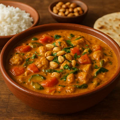 Caril de Amendoim (Afrikanisch-inspirierter Erdnuss-Kokos-Curry)