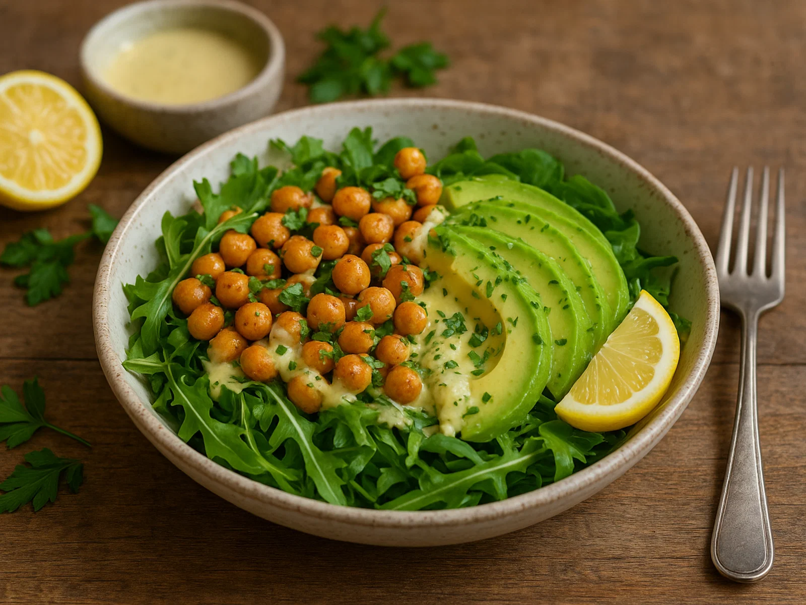 Frühstücks-Salat mit Avocado und Kichererbsen