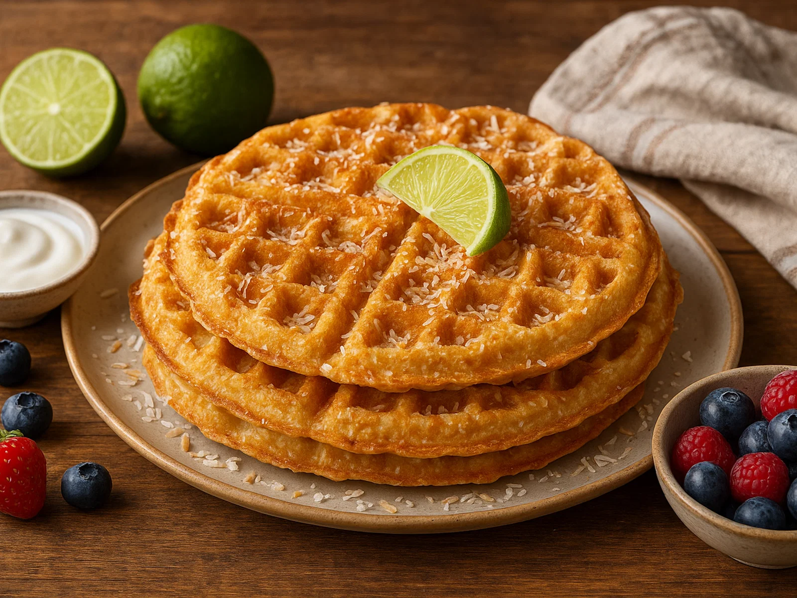 Kokos-Limetten-Waffeln